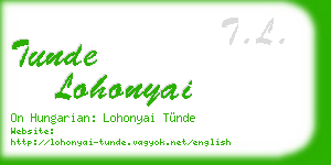 tunde lohonyai business card
